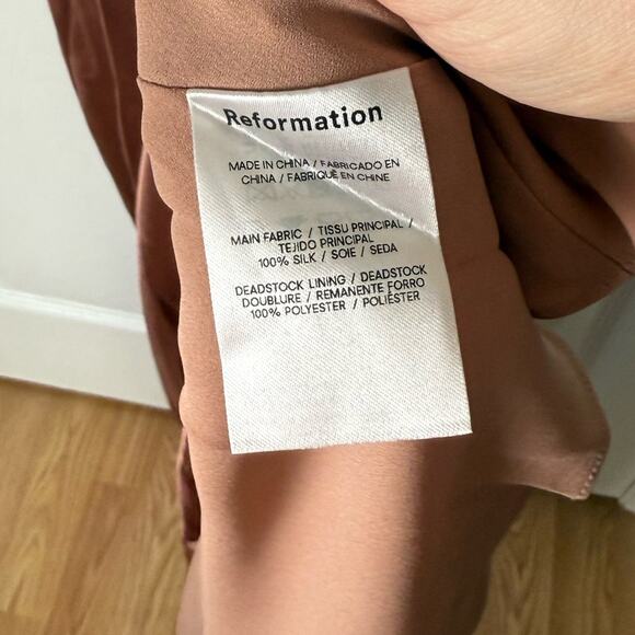 Reformation Wyn Silk Dress in Praline 12 - Picture 10 of 12